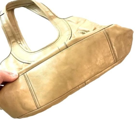 Vintage Coach Ergo Yellow Pleated Leather Kisslock Hobo Purse Bag - Picture 3 of 15